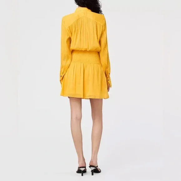 RAG & BONE bailey silk blend smocked dress